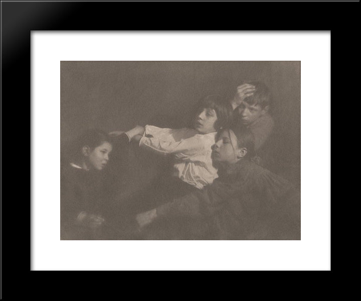 The Kuhn Children, Tyrol 20x24 Black Modern Wood Framed Art Print Poster by Kuhn, Heinrich