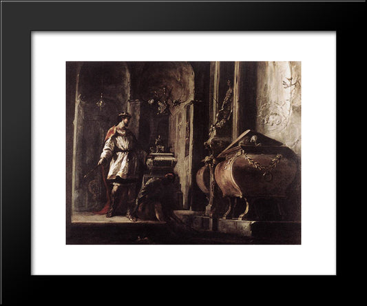 Alexander The Great Before The Tomb Of Achilles 20x24 Black Modern Wood Framed Art Print Poster by Schonfeld, Heinrich