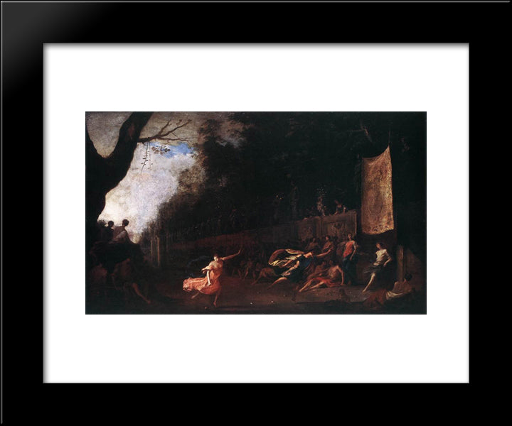 Atalanta And Hippomenes 20x24 Black Modern Wood Framed Art Print Poster by Schonfeld, Heinrich