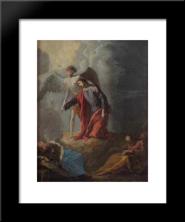 Christus Am Olberg 20x24 Black Modern Wood Framed Art Print Poster by Schonfeld, Heinrich