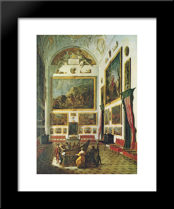 Musikalische Unterhaltung Am Spinett 20x24 Black Modern Wood Framed Art Print Poster by Schonfeld, Heinrich