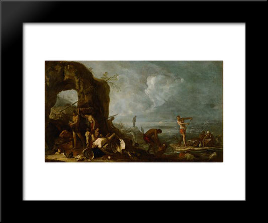 Sintflut 20x24 Black Modern Wood Framed Art Print Poster by Schonfeld, Heinrich