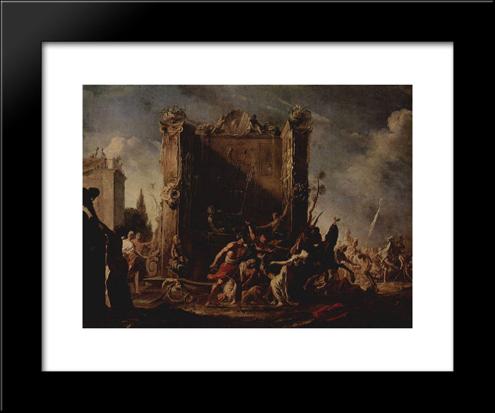 The Rape Of The Sabines 20x24 Black Modern Wood Framed Art Print Poster by Schonfeld, Heinrich