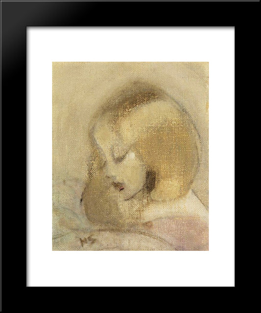 Annuli Reading 20x24 Black Modern Wood Framed Art Print Poster by Schjerfbeck, Helene