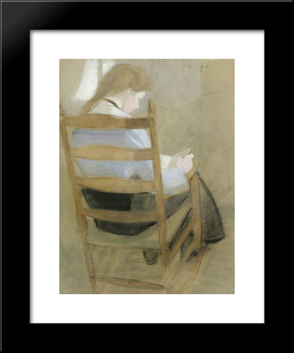 Girl Reading 20x24 Black Modern Wood Framed Art Print Poster by Schjerfbeck, Helene