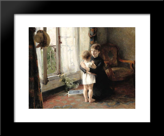 Mother And Child 20x24 Black Modern Wood Framed Art Print Poster by Schjerfbeck, Helene