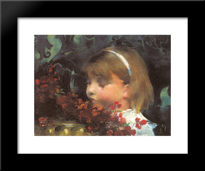 Portrait Of A Child 20x24 Black Modern Wood Framed Art Print Poster by Schjerfbeck, Helene