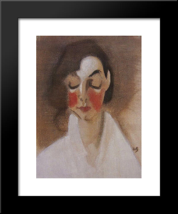 Rosy-Cheeked Girl 20x24 Black Modern Wood Framed Art Print Poster by Schjerfbeck, Helene