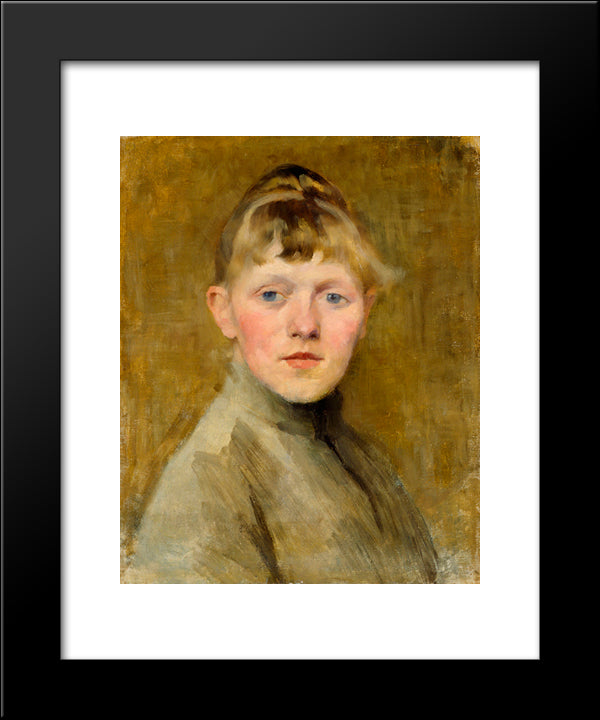 Self-Portrait 20x24 Black Modern Wood Framed Art Print Poster by Schjerfbeck, Helene