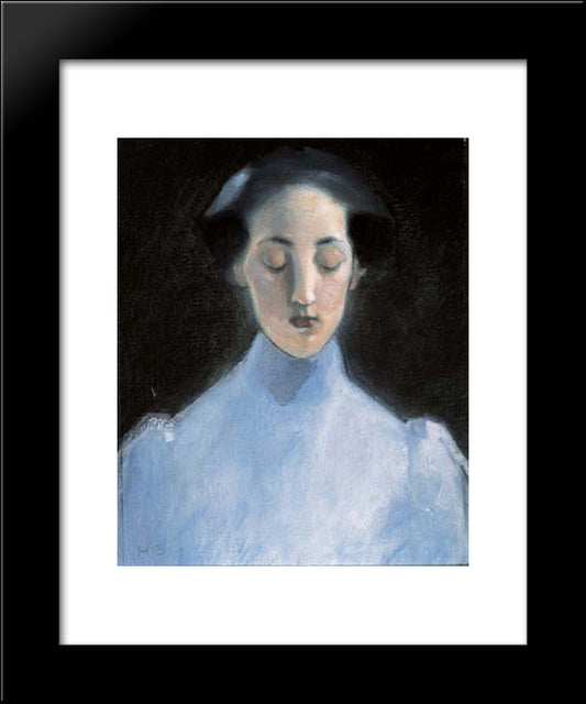 Stilhet 20x24 Black Modern Wood Framed Art Print Poster by Schjerfbeck, Helene