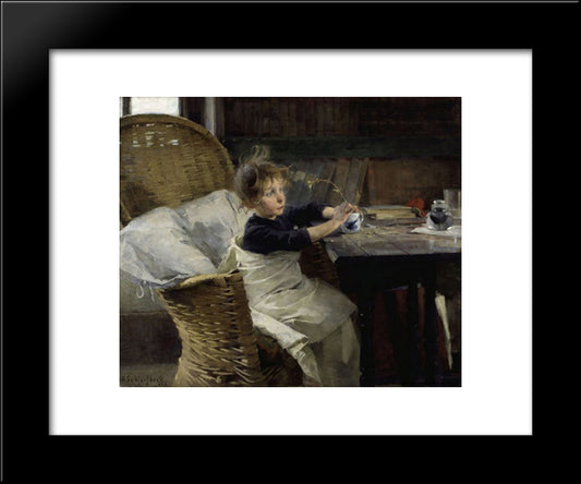 The Convalescent 20x24 Black Modern Wood Framed Art Print Poster by Schjerfbeck, Helene