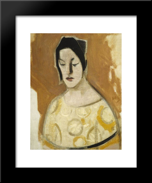 The Fortune-Teller (Woman In Yellow Dress) 20x24 Black Modern Wood Framed Art Print Poster by Schjerfbeck, Helene