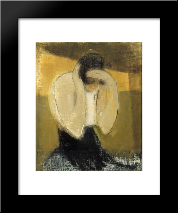 The Gipsy Woman 20x24 Black Modern Wood Framed Art Print Poster by Schjerfbeck, Helene