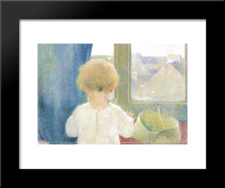 The Neck Of A Little Girl 20x24 Black Modern Wood Framed Art Print Poster by Schjerfbeck, Helene