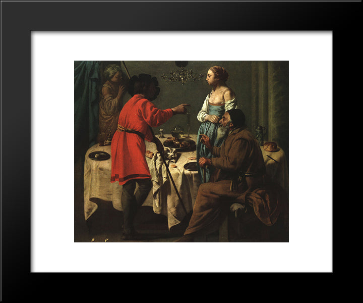 Jacob Reproaching Laban 20x24 Black Modern Wood Framed Art Print Poster by Terbrugghen, Hendrick