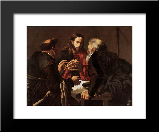 Supper At Emmaus 20x24 Black Modern Wood Framed Art Print Poster by Terbrugghen, Hendrick