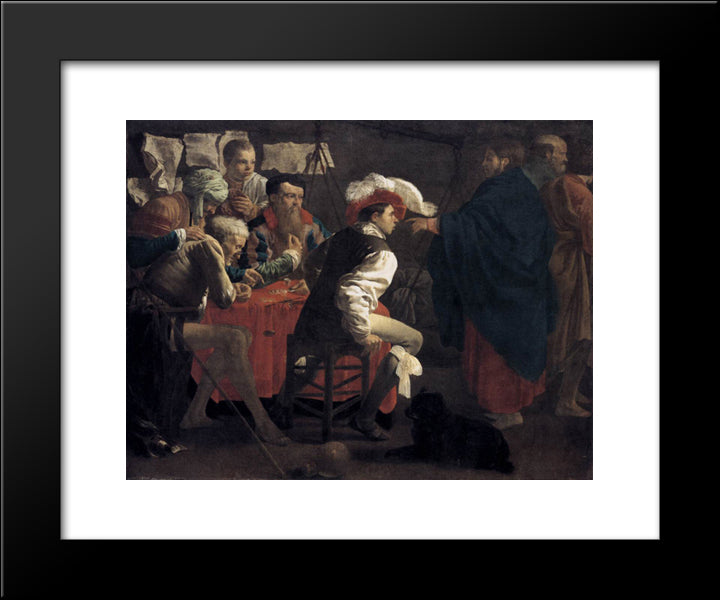 The Calling Of St. Matthew 20x24 Black Modern Wood Framed Art Print Poster by Terbrugghen, Hendrick