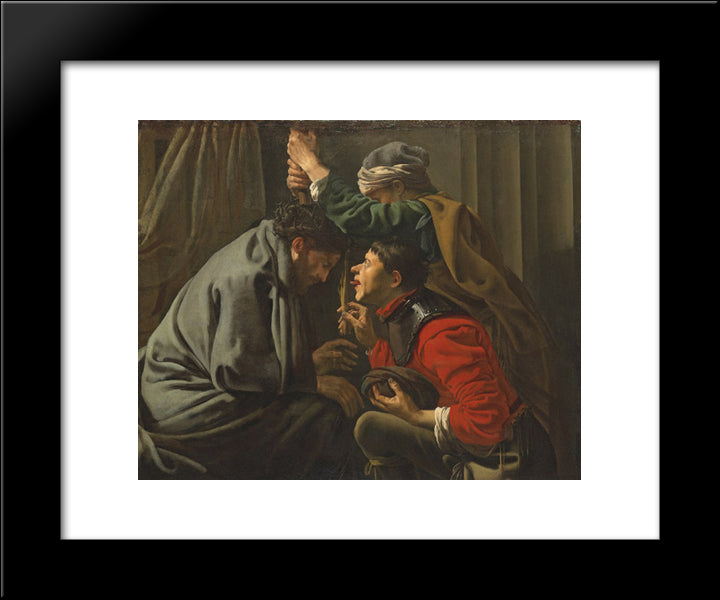The Mocking Of Christ 20x24 Black Modern Wood Framed Art Print Poster by Terbrugghen, Hendrick