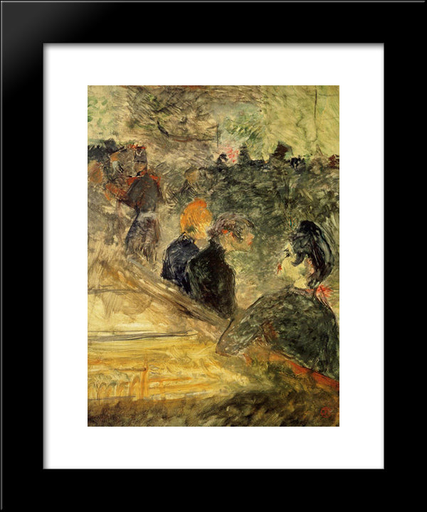 A Ball At The Moulin De La Galette 20x24 Black Modern Wood Framed Art Print Poster by Toulouse Lautrec, Henri de