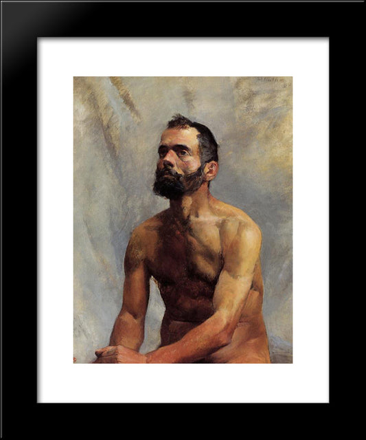 Academic Study Nude 20x24 Black Modern Wood Framed Art Print Poster by Toulouse Lautrec, Henri de