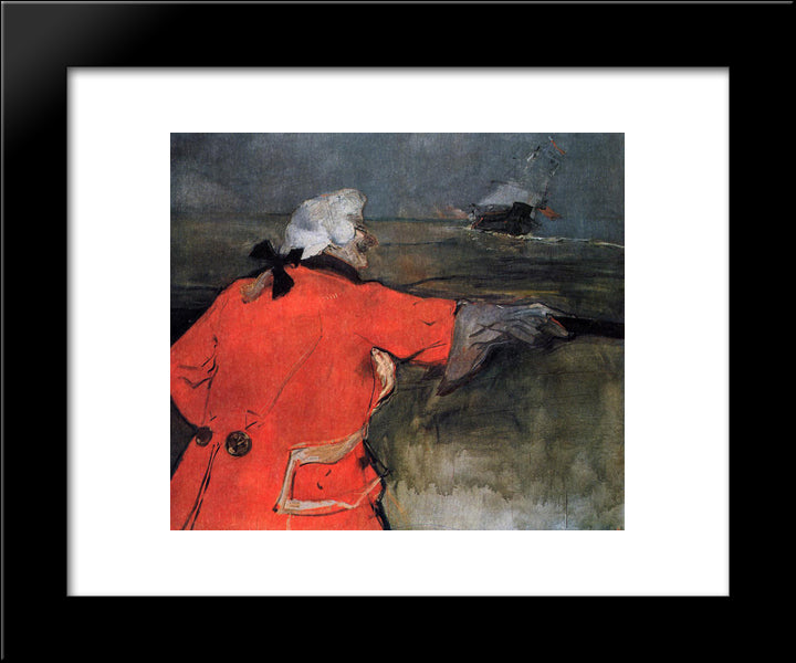 Admiral Viaud 20x24 Black Modern Wood Framed Art Print Poster by Toulouse Lautrec, Henri de