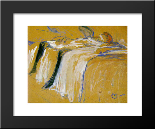 Alone (Elles) 20x24 Black Modern Wood Framed Art Print Poster by Toulouse Lautrec, Henri de