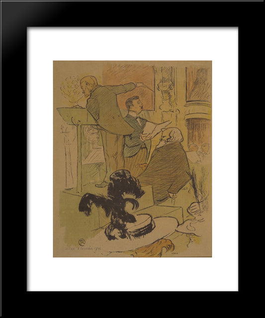 Ambroise Thomas Assistant At A Rehearsal Of Francoise De Rimini 20x24 Black Modern Wood Framed Art Print Poster by Toulouse Lautrec, Henri de