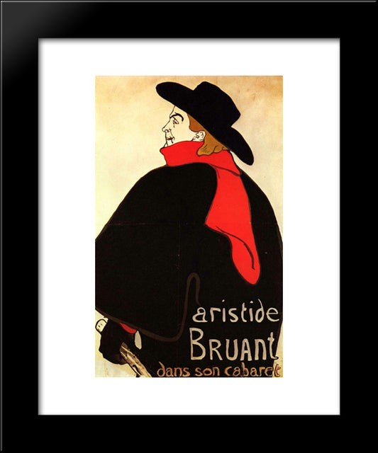 Aristide Bruant In His Cabaret 20x24 Black Modern Wood Framed Art Print Poster by Toulouse Lautrec, Henri de