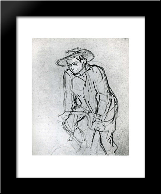 Aristide Bruant On His Bicycle 20x24 Black Modern Wood Framed Art Print Poster by Toulouse Lautrec, Henri de