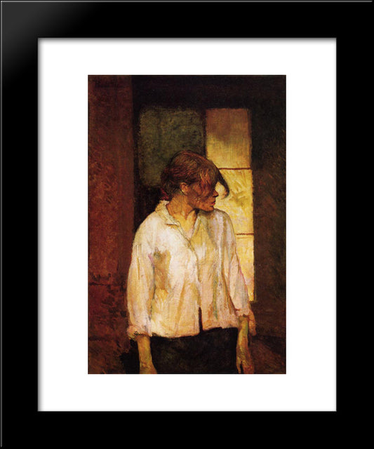 At Montrouge ( Rosa La Rouge) 20x24 Black Modern Wood Framed Art Print Poster by Toulouse Lautrec, Henri de