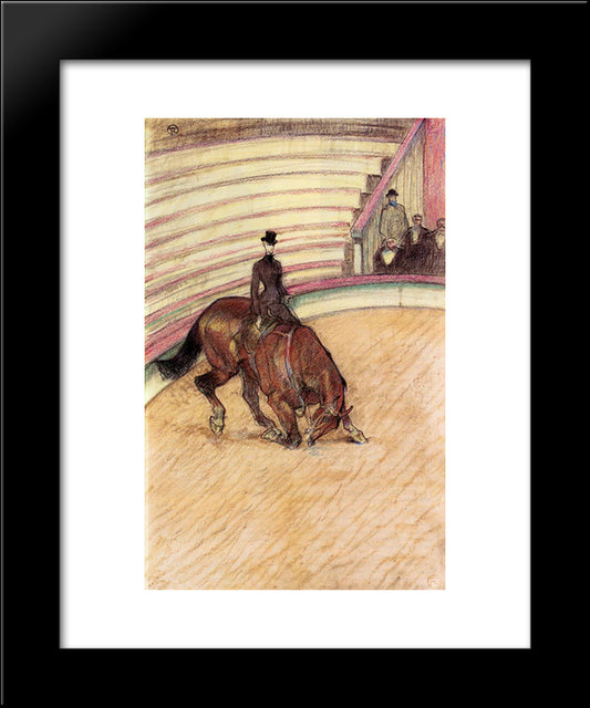 At The Circus Dressage 20x24 Black Modern Wood Framed Art Print Poster by Toulouse Lautrec, Henri de