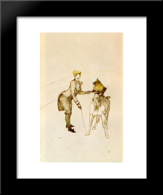 At The Circus The Animal Trainer 20x24 Black Modern Wood Framed Art Print Poster by Toulouse Lautrec, Henri de