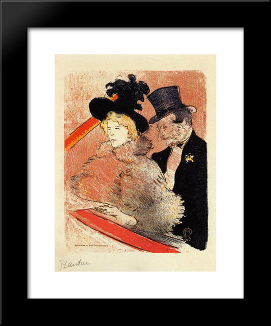 At The Concert 20x24 Black Modern Wood Framed Art Print Poster by Toulouse Lautrec, Henri de