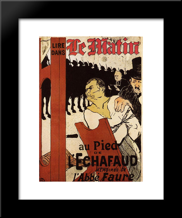 At The Foot Of The Scaffold 20x24 Black Modern Wood Framed Art Print Poster by Toulouse Lautrec, Henri de