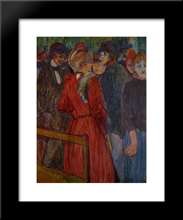 At The Moulin De La Galette 20x24 Black Modern Wood Framed Art Print Poster by Toulouse Lautrec, Henri de