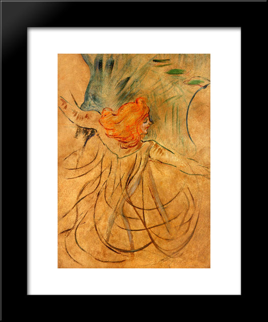 At The Music Hall Loie Fuller 20x24 Black Modern Wood Framed Art Print Poster by Toulouse Lautrec, Henri de