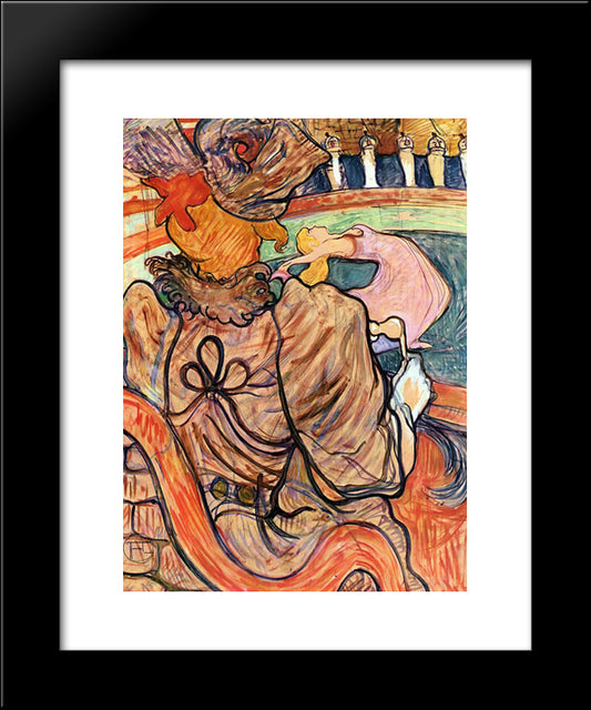 At The Nouveau Cirque The Dancer And Five Stuffed Shirts 20x24 Black Modern Wood Framed Art Print Poster by Toulouse Lautrec, Henri de