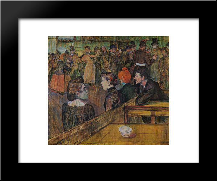 Ball At The Moulin De La Galette 20x24 Black Modern Wood Framed Art Print Poster by Toulouse Lautrec, Henri de