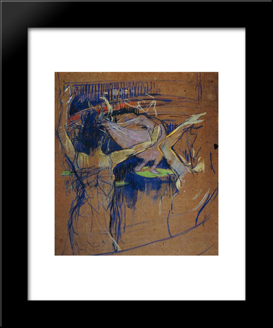 Ballet De Papa Chrysanth Me 20x24 Black Modern Wood Framed Art Print Poster by Toulouse Lautrec, Henri de