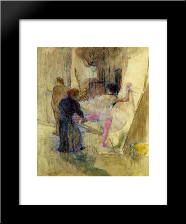 Behind The Scenes 20x24 Black Modern Wood Framed Art Print Poster by Toulouse Lautrec, Henri de