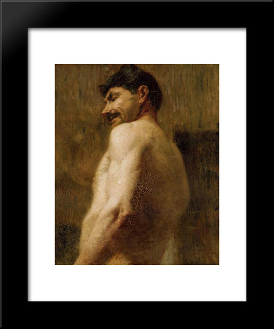 Bust Of A Nude Man 20x24 Black Modern Wood Framed Art Print Poster by Toulouse Lautrec, Henri de