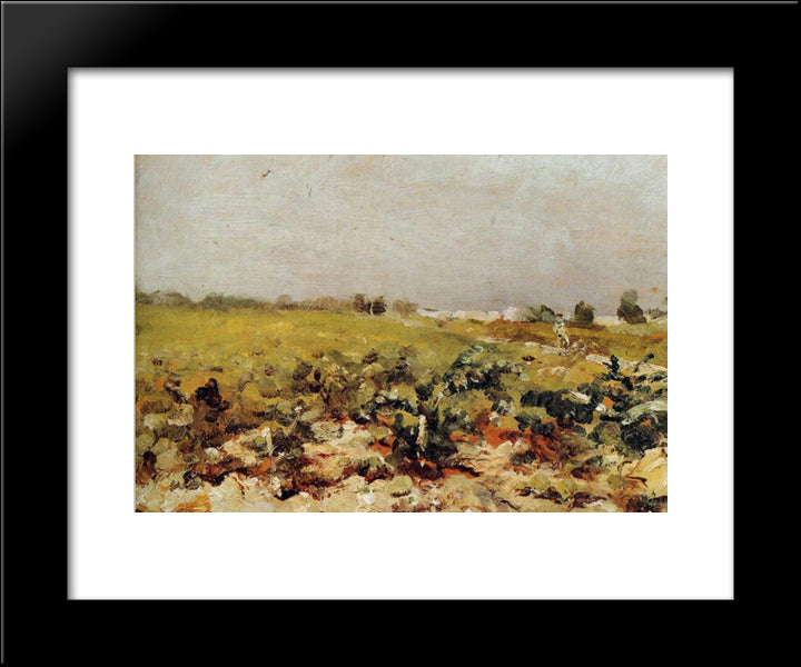 C Leyran View Of The Vignards 20x24 Black Modern Wood Framed Art Print Poster by Toulouse Lautrec, Henri de