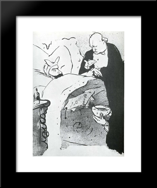 Carnot Malade Cannot Ill, A Song Sung At The Chat Noir 20x24 Black Modern Wood Framed Art Print Poster by Toulouse Lautrec, Henri de