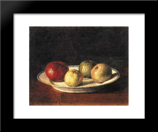 A Plate Of Apples 20x24 Black Modern Wood Framed Art Print Poster by Fantin Latour, Henri