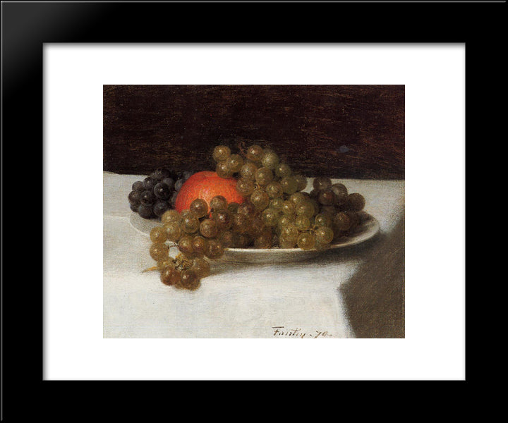 Apples And Grapes 20x24 Black Modern Wood Framed Art Print Poster by Fantin Latour, Henri