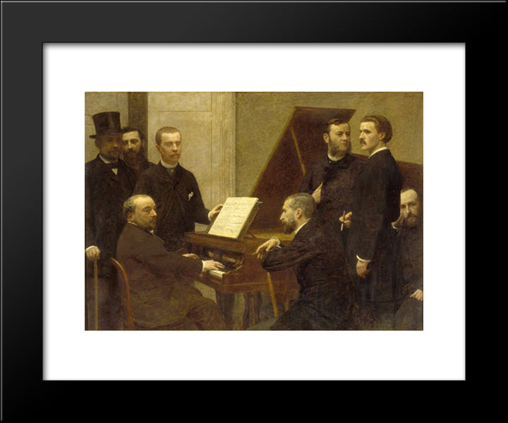 Around The Piano 20x24 Black Modern Wood Framed Art Print Poster by Fantin Latour, Henri