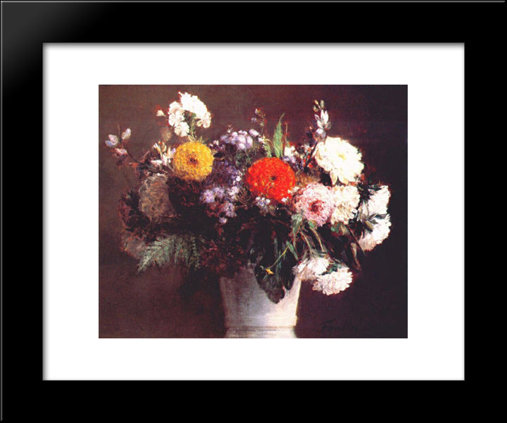 Autumn Bouquet 20x24 Black Modern Wood Framed Art Print Poster by Fantin Latour, Henri