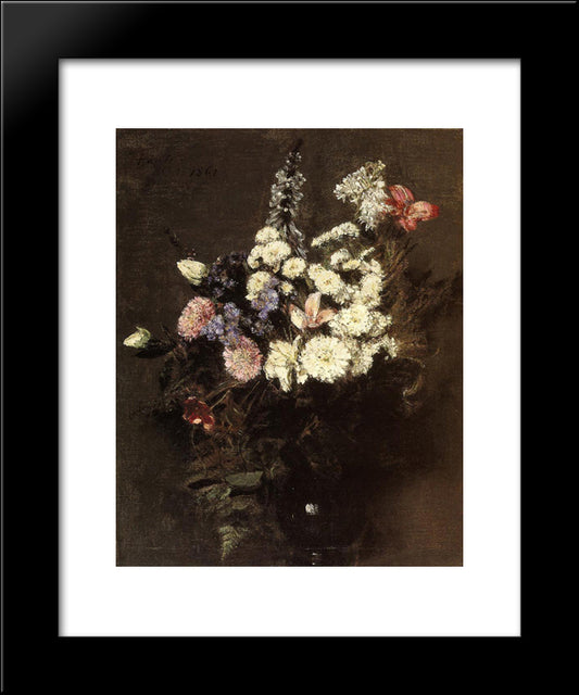 Autumn Flowers 20x24 Black Modern Wood Framed Art Print Poster by Fantin Latour, Henri