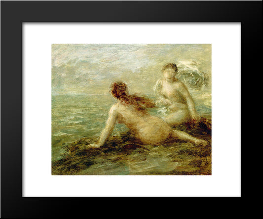 Bathers By The Sea 20x24 Black Modern Wood Framed Art Print Poster by Fantin Latour, Henri