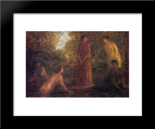 Bathers Ii 20x24 Black Modern Wood Framed Art Print Poster by Fantin Latour, Henri